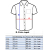 Kép 3/3 - B.Fekete zsebes férfi nagyméretű rövid ujjú lenvászon ing mérettáblázata
