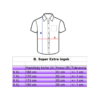 Kép 3/4 - B.Levendula zsebes férfi EXTRA nagyméretű rövid ujjú lenvászon ing mérettáblázata