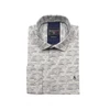 Kép 1/3 - 2XL-6XL méretű B.Fehér mintás rejtett gombos férfi nagyméretű hosszú ujjú ing. Prémium minőségű rugalmas pamut anyagból.Rendeljen online kényelmesen vagy jöjjön el személyesen üzletünkbe!