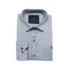 Kép 1/3 - Elegáns nagy XL, 2XL, 3XL, 4XL, 5XL méretű B.Elegant férfi nagyméretű dupla galléros hosszú ujjú ing púderkék alapon sötétkék mintával. Öltözzön a legújabb trendek szerint extra méretekkel is! Prémium minőségű rugalmas pamut anyagból.Rendeljen online kén