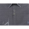 Kép 3/3 - Elegáns nagy XL, 2XL, 3XL, 4XL, 5XL méretű B.Elegant férfi nagyméretű dupla galléros hosszú ujjú ing sötétkék alapon szürke mintával. Öltözzön a legújabb trendek szerint extra méretekkel is! Prémium minőségű rugalmas pamut anyagból.Rendeljen online kén