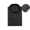 Kép 1/3 - Elegáns XL, 2XL, 3XL, 4XL, 5XL méretű B.Labirintus fekete férfi nagyméretű dupla galléros hosszú ujjú ing fekete alapon szürke mintával. Prémium minőségű rugalmas pamut anyagból.Rendeljen online kényelmes,gyorsan.