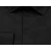 Kép 3/3 - 2XL méretű B.Ébenfekete férfi nagyméretű rejtett gombos hosszú ujjú ing anyaga közelről