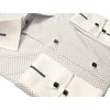 Kép 3/4 - 4XL-11XL Extra nagyméretű alkalmi M.Contrast fehér, sötétkék pöttyös férfi hosszú ujjú ing, kontrasztos fehér gallérral és mandzsettával.Rendeljen online kényelmesen vagy jöjjön el személyesen üzletünkbe!2