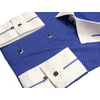 Kép 4/4 - 4XL-11XL Extra nagyméretű alkalmi M.Contrast királykék, fehér pöttyös férfi hosszú ujjú ing, kontrasztos fehér gallérral és mandzsettával.Rendeljen online kényelmesen vagy jöjjön el személyesen üzletünkbe!3