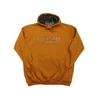 Kép 1/3 - Nagy 2XL, 3XL, 4XL, 5XL, 6XL méretű férfi kenguruzsebes pulóver, mustár színben, divatos feliratokkal.Prémium minőségű 100% pamutból. Rendeljen online, vagy jöjjön el hozzánk személyesen!