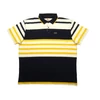Kép 1/3 - Extra nagyméretű férfi galléros póló, sötétkék-sárga csíkos. 3XL,4XL,5XL,6XL,7XL,8XL,9XL méretekben rendelhető. Rendeljen online vagy jöjjön el hozzánk személyesen!1