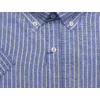 Kép 2/3 - Kiváló minőségű, nagy 3XL-6XL méretű nyári B.Kék csíkos, zsebes férfi rövid ujjú lenvászon ing.Rendeljen online kényelmesen vagy jöjjön el személyesen üzletünkbe!2