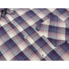 Kép 3/3 - Nagy 2XL,3XL,4XL,5XL,6XL méretű férfi sötétkék-bordó kockás rövid ujjú lenvászon ing mellkas zsebbel. Prémium minőségű pamut anyagból.Rendeljen online kényelmesen vagy jöjjön el személyesen üzletünkbe!2