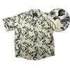 Kép 1/4 - Nyári vékony nagy 2XL,3XL,4XL,5XL,6XL méretű férfi rövid ujjú viszkóz ing fehér alapon bézs/sötétkék hawaii virág mintás.Rendeljen online gyors szállítással vagy jöjjön el személyesen üzletünkbe!
