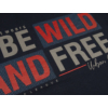 Kép 3/3 - 2XL nagyméretű A.Wild sötétkék férfi rövid ujjú póló nyomott felirattal, 100% prémium pamutból. Rendeljen kényelemesen, gyors szállítással!2