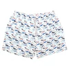 Kép 1/5 - Extra nagy 2XL-10XL méretű MC.Shark fehér alapszínű, színes cápás férfi fürdőnadrág, cipzáras zsebekkel. Rendeljen online, gyors szállítással vagy látogasson el hozzánk üzletünkbe!