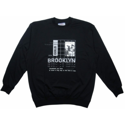 Prémium minőségű PP.Fekete Brooklyn férfi nagyméretű hosszú ujjú póló.Öltözzön stílusosan extra méretekkel is!Próbálja fel üzletünkben vagy rendeljen online!