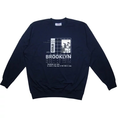 Hosszú ujjú póló Brooklyn 3XL sötétkék nagyméretű Hosszú ujjú póló Brooklyn 3XL sötétkék nagyméretű