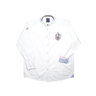 Extra nagy 2XL-6XL méretű B.Yacht fehér férfi hosszú ujjú ing prémium minőségű 100% pamutból.Rendeljen online kényelmesen vagy jöjjön el személyesen üzletünkbe!
