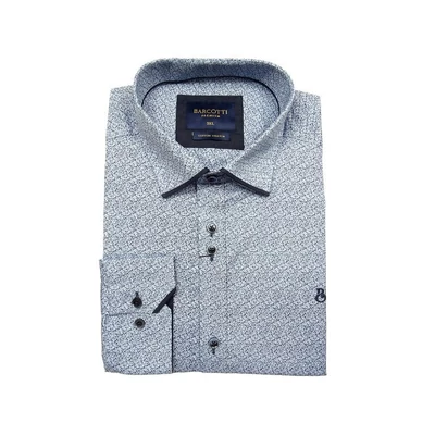 Elegáns nagy XL, 2XL, 3XL, 4XL, 5XL méretű B.Elegant férfi nagyméretű dupla galléros hosszú ujjú ing púderkék alapon sötétkék mintával. Öltözzön a legújabb trendek szerint extra méretekkel is! Prémium minőségű rugalmas pamut anyagból.Rendeljen online kén