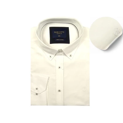 Extra nagy 2XL,3XL,4XL,5XL,6XL méretű B.Exclusive fehér férfi hosszú ujjú gabardin ing. Kényeztető luxus érzés a mindennapokra.Rendeljen online kényelmesen vagy jöjjön el személyesen üzletünkbe!