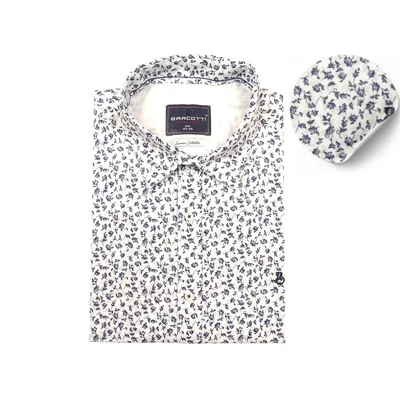 Nagyméretű férfi hosszú ujjú voál ing fehér sötétkék 2XL