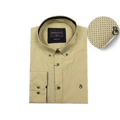 2XL, 3XL, 4XL, 5XL, 6XL nagyméretű B.Smart bézs, mintás férfi hosszú ujjú ing prémium minőségű rugalmas pamutból.Rendeljen online gyors szállítással vagy jöjjön el hozzánk személyesen üzletünkbe!