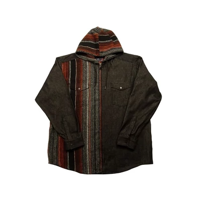 Nagyméretű férfi kapucnis farmering Winter fekete 2XL Nagyméretű férfi kapucnis farmering Winter fekete 2XL