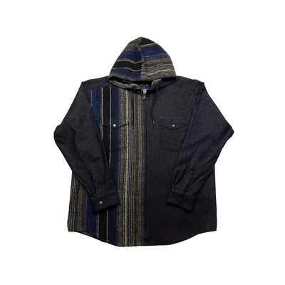 Nagy 2XL-6XL méretű kapucnis B.Winter kék-szürke csíkos, férfi hosszú ujjú kapucnis farmering, prémium minőségű 100% pamutból.Rendeljen online gyors szállítással vagy jöjjön el hozzánk személyesen üzletünkbe!