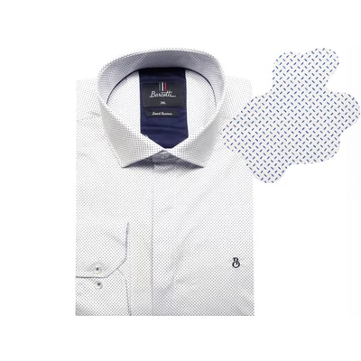 Férfi nagy 2XL-6XL méretű B.Iron fehér-kék rejtett gombos hosszú ujjú ing. Prémium minőségű rugalmas pamut anyagból.Rendeljen online kényelmesen vagy jöjjön el személyesen üzletünkbe!