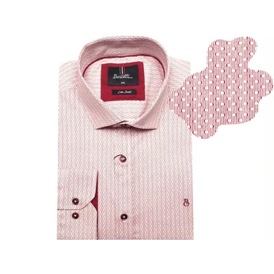 Divatos nagyméretű B.Nostalgic bordó csíkos és pöttyös férfi hosszú ujjú ing. 2XL-6XL méretekben rendelhető online vagy jöjjön el személyesen üzletünkbe!