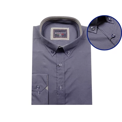 Nagyméretű férfi hosszú ujjú acélszürke ing 2XL–6XL méretekben