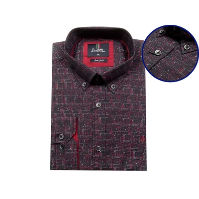 Scarp fekete bordó mintás nagyméretű férfi ing 2XL–6XL
