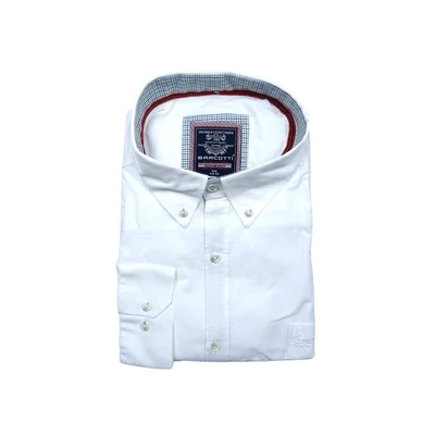 Extra nagyméretű férfi hímzett zsebes ing fehér 9XL