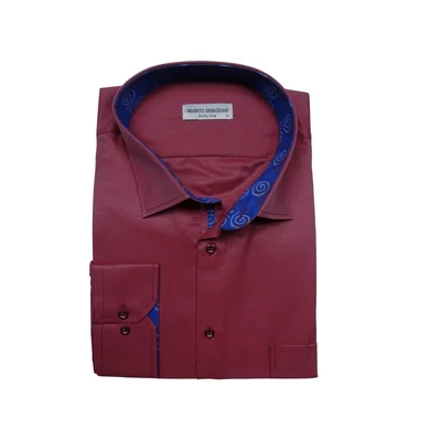 Extra nagyméretű férfi zsebes ing bordó 4XL