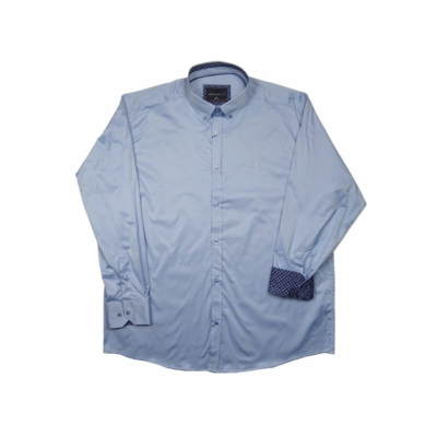2XL-6XL nagyméretű B.Kék alkalmi férfi hosszú ujjú pamut szatén ing rugalmas anyagból. Kényeztető luxus érzés a mindennapokra.Rendeljen online kényelmesen vagy jöjjön el személyesen üzletünkbe!