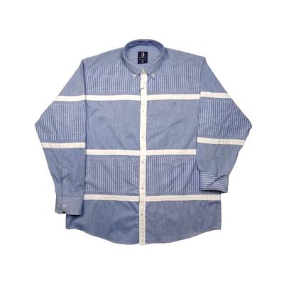 2XL,3XL,4XL,5XL,6XL nagy méretű B.Kék fehér csíkos férfi hosszú ujjú lenvászon ing. Kényelmes nyári viselet.Rendeljen online kényelmesen vagy jöjjön el személyesen üzletünkbe!