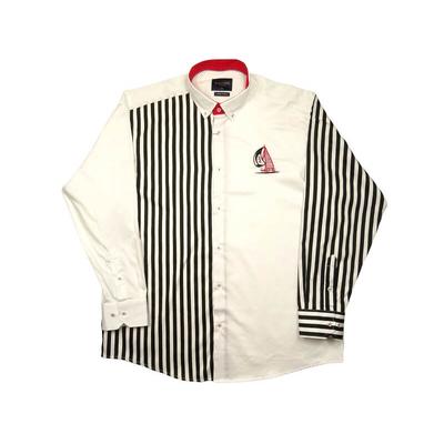 2XL,3XL,4XL,5XL,6XL extra nagy méretű B.Sailor fekete csíkos férfi hosszú ujjú pamut szatén ing vitorlás hímzett mintával. Kényeztető luxus érzés a mindennapokra.Rendeljen online kényelmesen vagy jöjjön el személyesen üzletünkbe!