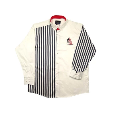 2XL,3XL,4XL,5XL,6XL extra nagy méretű B.Sailor sötétkék csíkos férfi hosszú ujjú pamut szatén ing vitorlás hímzett mintával. Kényeztető luxus érzés a mindennapokra.Rendeljen online kényelmesen vagy jöjjön el személyesen üzletünkbe!