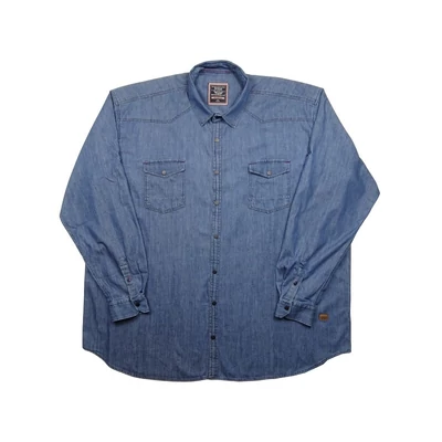 Extra nagy 6XL,7XL,8XL,9XL méretű B.King kék zsebes,patentos férfi hosszú ujjú farmering, prémium minőségű rugalmas pamutból.Rendeljen online gyors szállítással vagy jöjjön el hozzánk személyesen üzletünkbe!