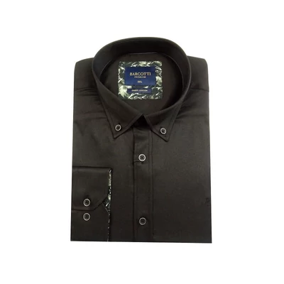 Nagyméretű férfi pamut szatén ing Best fekete 2XL Nagyméretű férfi pamut szatén ing Best fekete 2XL