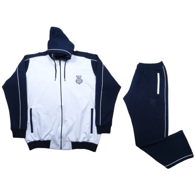 XL-6XL méretű FC.Fehér,sötétkék kapucnis nagyméretű férfi melegítő szett rugalmas pamut anyagból.Rendeljen online kényelmesen vagy jöjjön el hozzánk személyesen!
