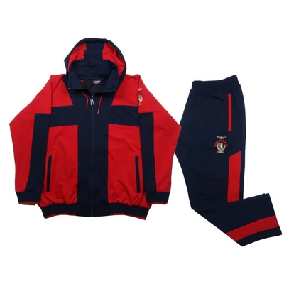 XL-6XL méretű FC.Piros,sötétkék csíkos kapucnis nagyméretű férfi melegítő szett rugalmas pamut anyagból.Rendeljen online kényelmesen vagy jöjjön el hozzánk személyesen!