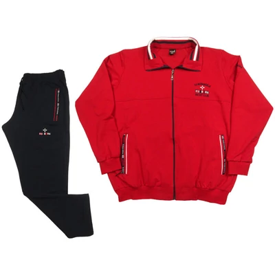 Nagy 2XL-6XL méretű R.Káró piros férfi melegítő szett sok zsebbel, rugalmas pamut anyagból.Rendeljen online kényelmesen vagy jöjjön el hozzánk személyesen!