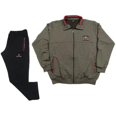 Nagy 2XL-6XL méretű R.Káró szürke férfi melegítő szett sok zsebbel, rugalmas pamut anyagból.Rendeljen online kényelmesen vagy jöjjön el hozzánk személyesen!