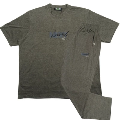 Nagyméretű férfi pizsama Level szürke 3XL