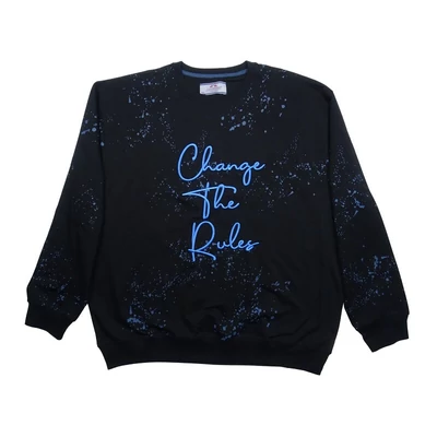 Nagyméretű férfi pulóver Rules fekete 3XL Nagyméretű férfi pulóver Rules fekete 3XL