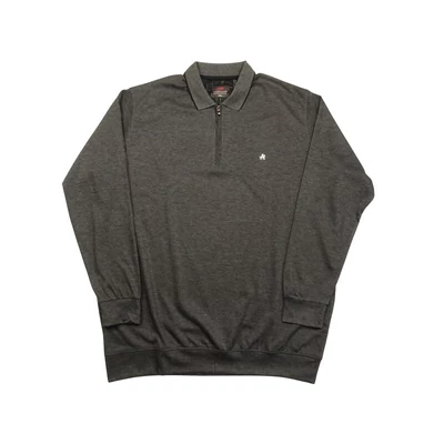 2XL-6XL nagyméretű sportosan elegáns A.Antracit Elegant férfi félcipzáras galléros pulóver.Prémium minőségű 100% pamutból.Rendeljen kényelemesen online vagy próbálja fel személyesen üzletünkben!1