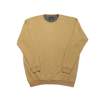 Férfi nagy 2XL-6XL méretű sportos elegáns A.Homok kerek nyakú, plüss pulóver.Prémium minőségű, rugalmas pamutból.Rendeljen kényelemesen online vagy próbálja fel személyesen üzletünkben!1