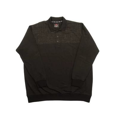 Nagyméretű férfi galléros pulóver Hot fekete 2XL Nagyméretű férfi galléros pulóver Hot fekete 2XL