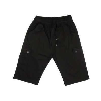 Nagyméretű férfi oldalzsebes rövidnadrág XL fekete Nagyméretű férfi oldalzsebes rövidnadrág XL fekete