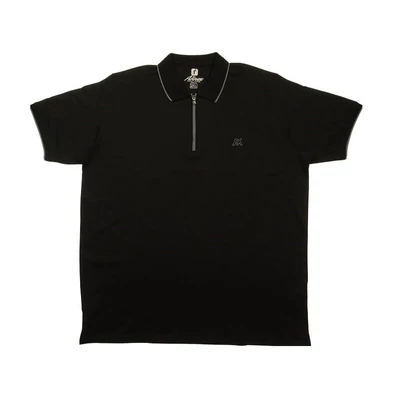 2XL-6XL nagyméretű  A.Divide fekete színű, rövid ujjú nagyméretű félcipzáras galléros póló férfiaknak, akár személyes átvétellel vagy vásárolja meg online, pontos mérettáblázatunk segítségével!1