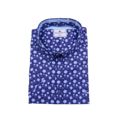 6XL-9XL- B.Kék búzavirágos férfi EXTRA nagyméretű rövid ujjú ing kiváló minőségű rugalmas pamut anyagból.Rendeljen online kényelmesen vagy jöjjön el személyesen üzletünkbe!