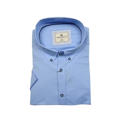 Extra nagyméretű sportos elegáns B.Égkék legombolható galléros férfi rövid ujjú ing kiváló minőségű rugalmas pamut anyagból 6XL-9XL méretekben.Rendeljen online kényelmesen vagy jöjjön el személyesen üzletünkbe!
